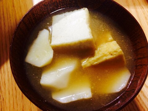 【ガサツ料理】山芋と厚揚げの食べ応え満点味噌汁